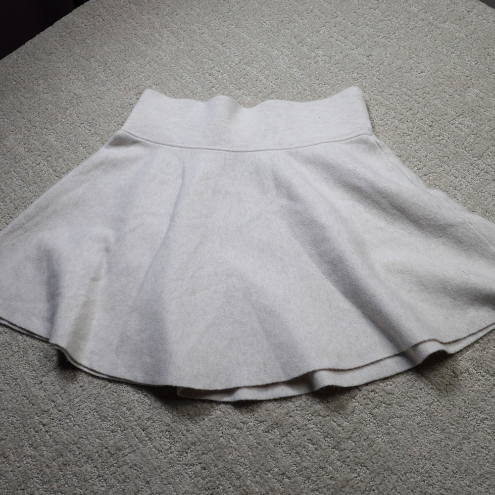 A New Day Womens Oatmeal Heather Sweater Knit Skater Mini Skirt Size M